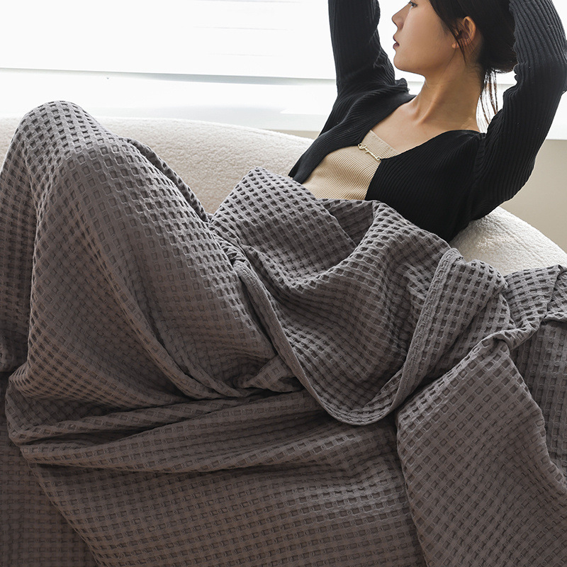 Ručnik-ćebe, 100% pamuk, japanskog stila wafla gazu, strojno pranje, za ljeto, 1.05–1.50 kg