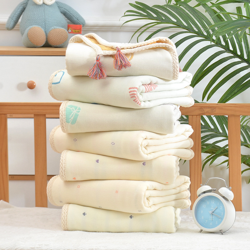 Dječji pamučni ručnikasti prekrivač s žakardom, 8 slojeva, reaktivno bojanje, za proljeće i jesen, 495 g