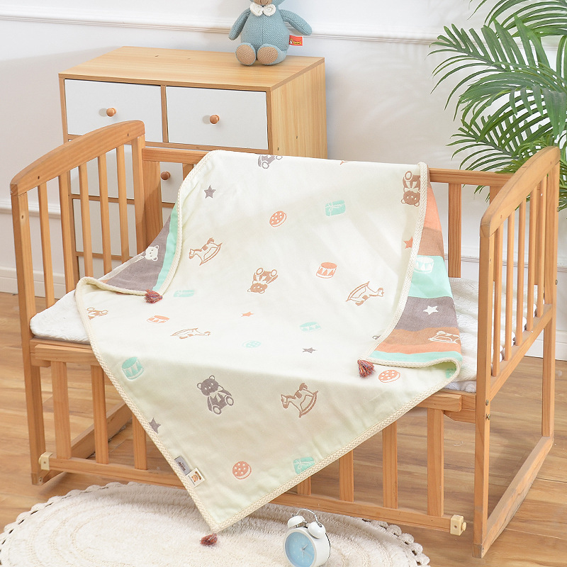 Dječji pamučni ručnikasti prekrivač s žakardom, 8 slojeva, reaktivno bojanje, za proljeće i jesen, 495 g