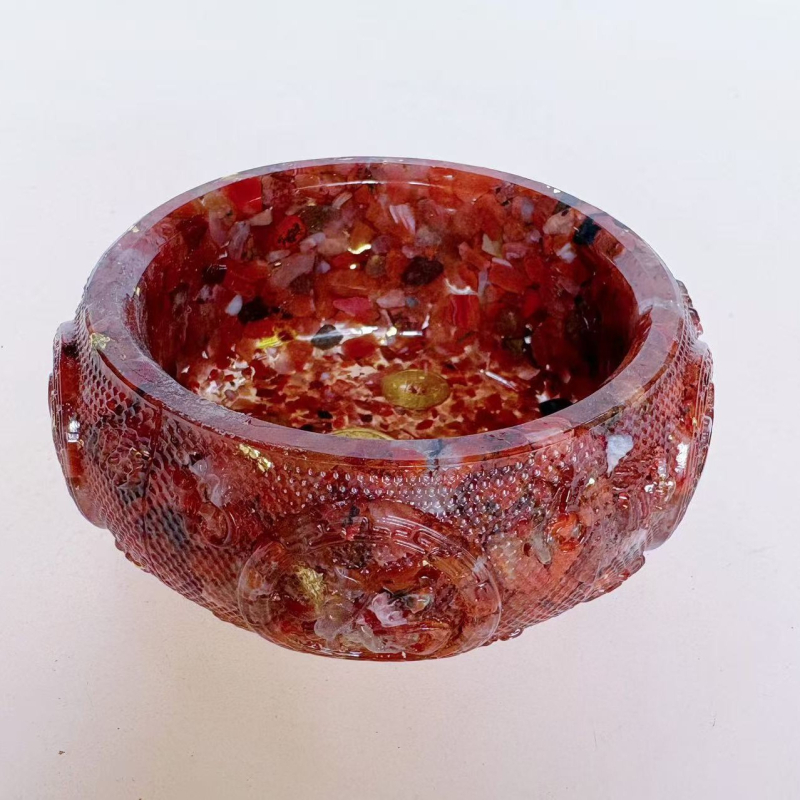 Citrin kristalni stolni ukras – koruncopija oblik | Moderni minimalistički stil, Crystal Queen, nerafinirani kristalni kamen, šifra proizvoda Wufu degaussing bowl