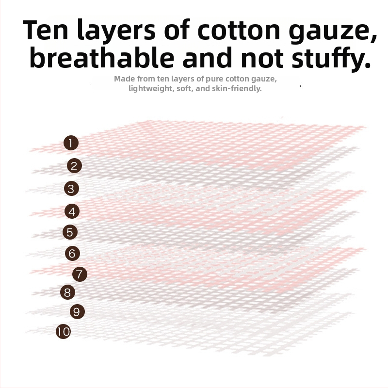 Detská osušovacia deka z bavlnenej gázy, desať vrstiev, do 300 g, na všetky ročné obdobia, karikatúrny vzor