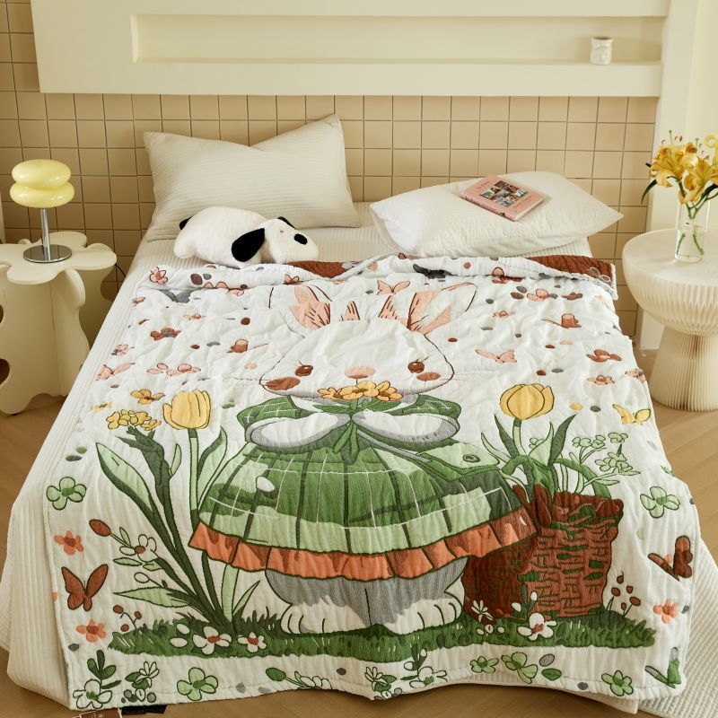 Kūdikių rankšluosčių pledas iš medvilninės marlės, dešimties sluoksnių, mažiau nei 300 g, visiems metų laikams, animacinis raštas