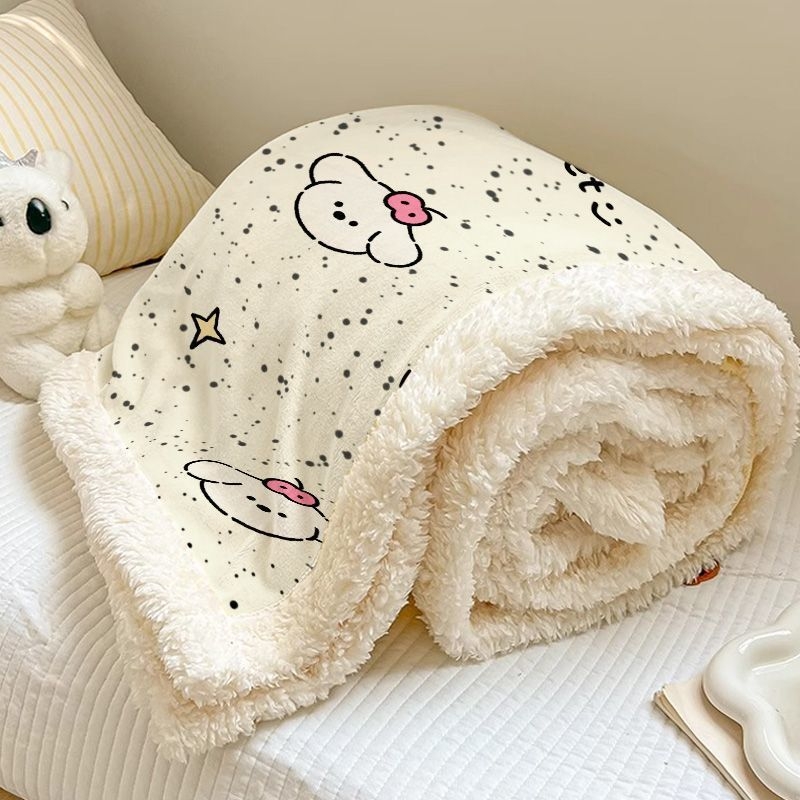 Plišano pokrivalo, dvostruko sloj, uzor pruge i crtani, za sve sezone