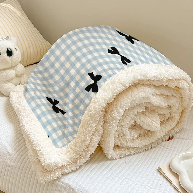 Plišano pokrivalo, dvostruko sloj, uzor pruge i crtani, za sve sezone