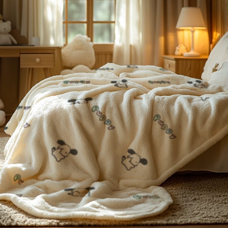 Plišano pokrivalo, dvostruko sloj, uzor pruge i crtani, za sve sezone