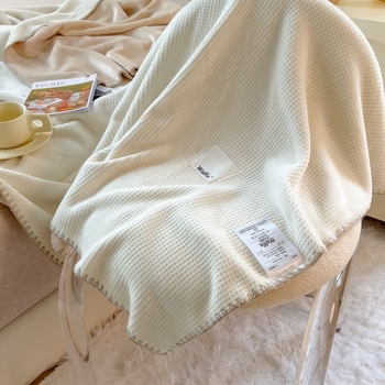 Vaflasta plišana deka, ručnik tip deke, za sve sezone, japanski stil, lagana ispod 300 g