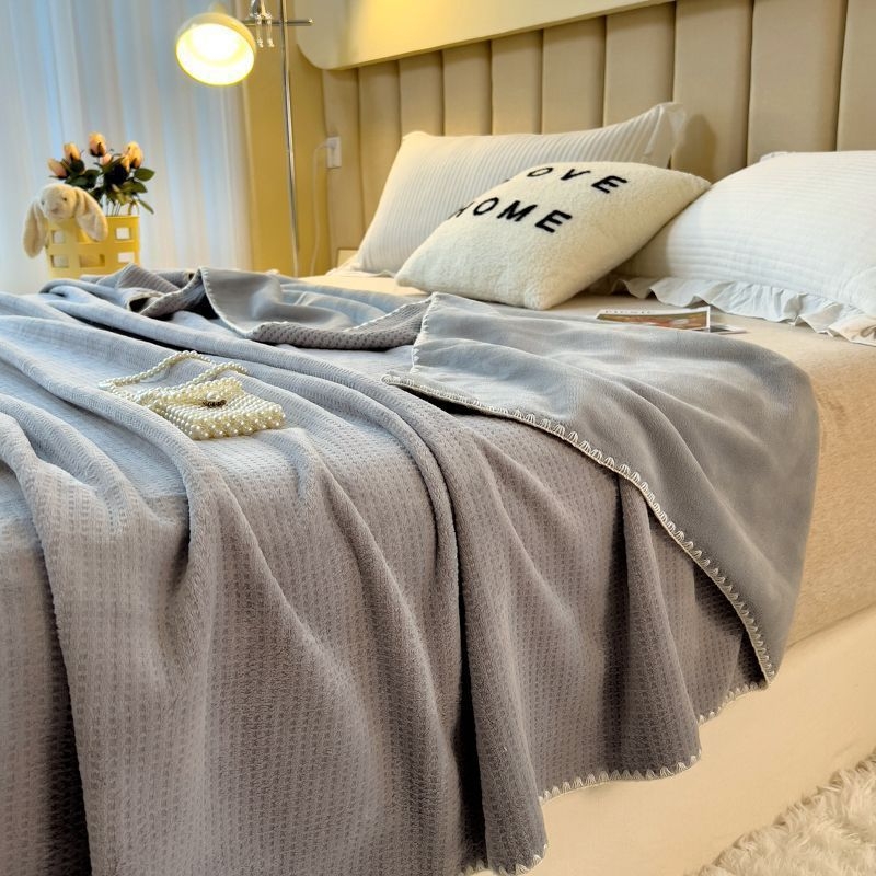 Vaflasta plišana deka, ručnik tip deke, za sve sezone, japanski stil, lagana ispod 300 g