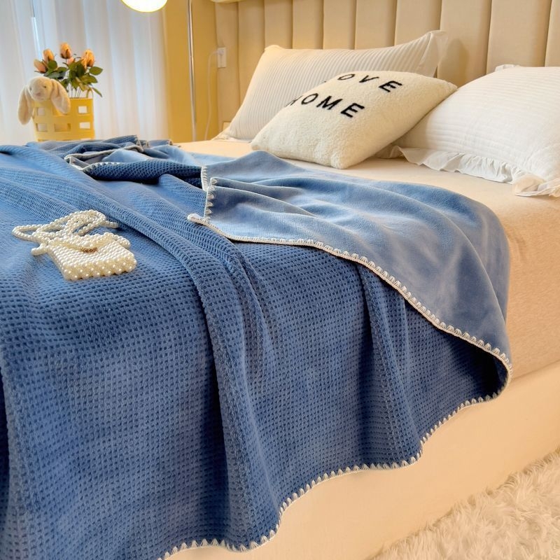 Vaflasta plišana deka, ručnik tip deke, za sve sezone, japanski stil, lagana ispod 300 g