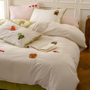 Dueman Dječji četverodijelni set posteljine od čiste pamuka, s karikaturama izvezena šivena i reaktivnim ispisom, težina 2.0–2.5 kg