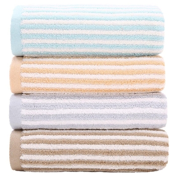 Σετ τεσσάρων πετσέτων από 100% βαμβάκι για πρόσωπο και σώμα — μαλακές, απορροφητικές, με αυξημένη πυκνότητα