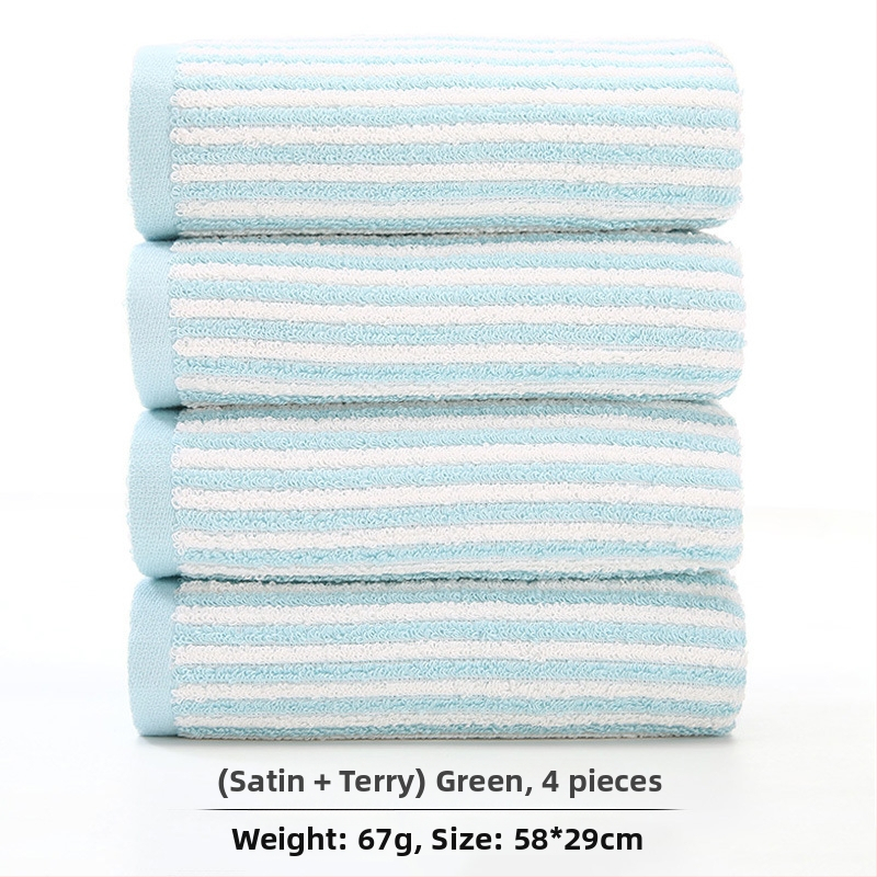 Σετ τεσσάρων πετσέτων από 100% βαμβάκι για πρόσωπο και σώμα — μαλακές, απορροφητικές, με αυξημένη πυκνότητα