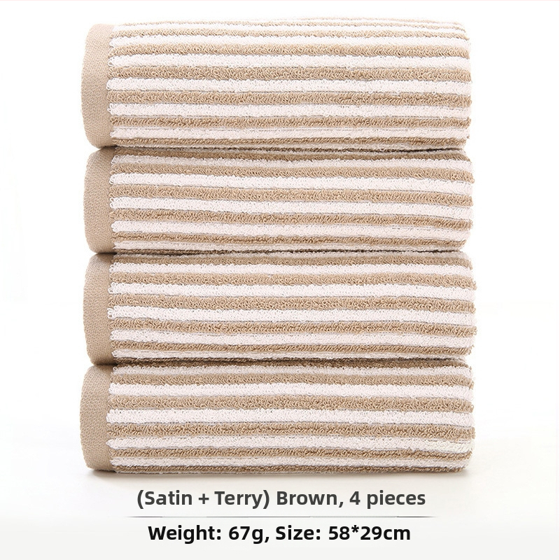 Σετ τεσσάρων πετσέτων από 100% βαμβάκι για πρόσωπο και σώμα — μαλακές, απορροφητικές, με αυξημένη πυκνότητα