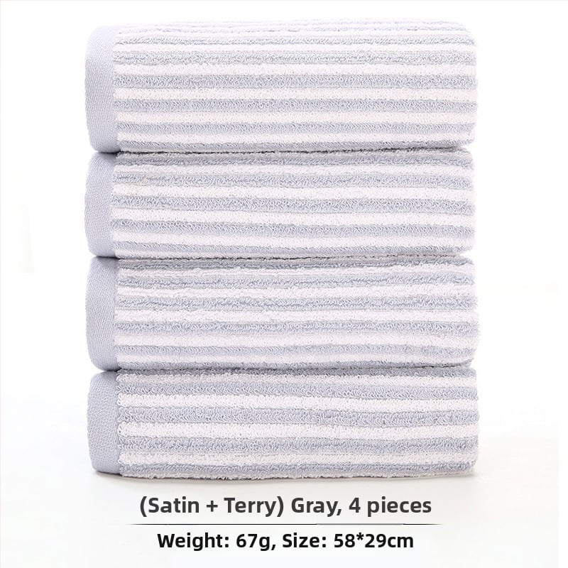 Σετ τεσσάρων πετσέτων από 100% βαμβάκι για πρόσωπο και σώμα — μαλακές, απορροφητικές, με αυξημένη πυκνότητα