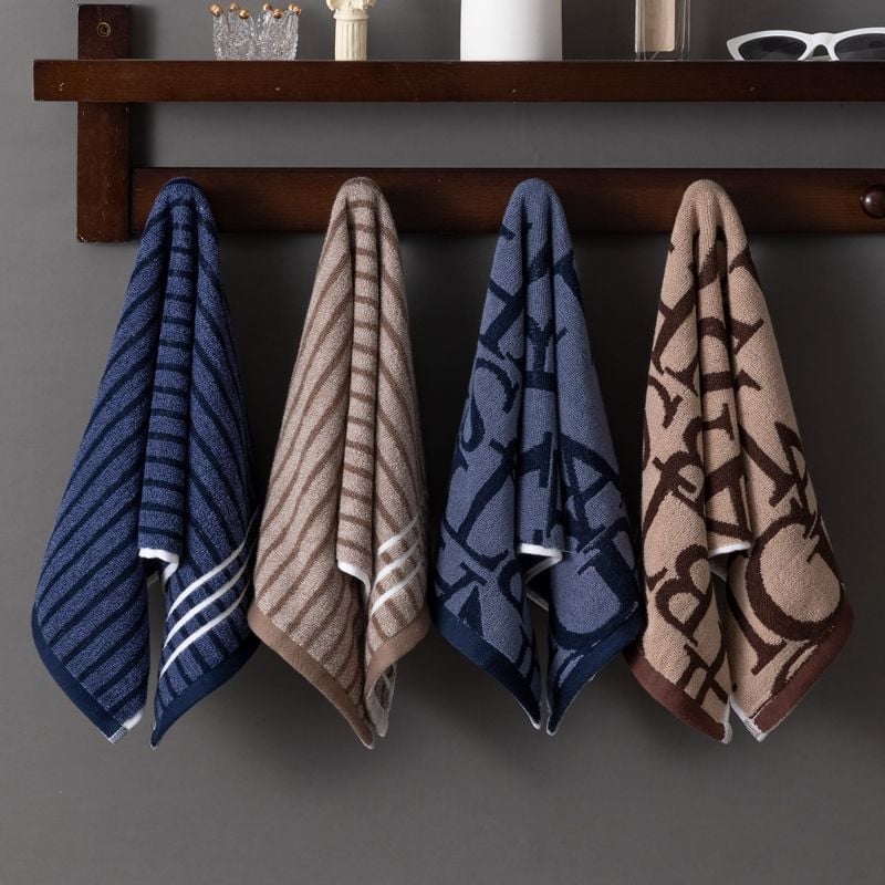 Βαμβακερή Jacquard πετσέτα προσώπου, απορροφητική, χωρίς ίνες, παχυσμένη, για ενήλικες και παιδιά