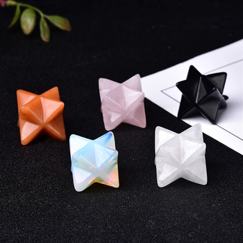 Merkaba ukras od ametista, kristalna kolona, 3D dizajn Flower of Life, moderan minimalistički stil