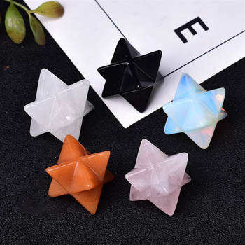 Merkaba ukras od ametista, kristalna kolona, 3D dizajn Flower of Life, moderan minimalistički stil