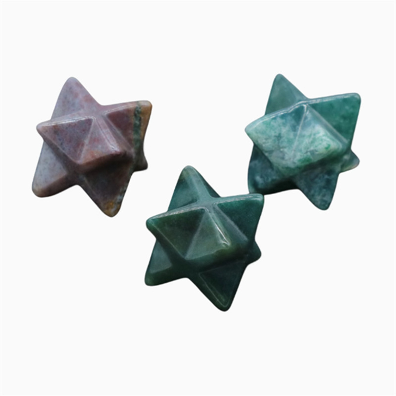 Merkaba ukras od ametista, kristalna kolona, 3D dizajn Flower of Life, moderan minimalistički stil