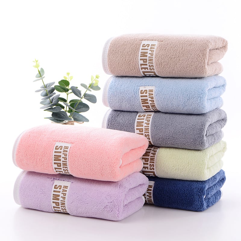 Σετ πετσετών μπάνιου από φλις κοραλλιών, μαλακές και απορροφητικές, νήμα 150D, ύφανση plain weave, βάρος υφάσματος 400–500 g, προσαρμοσμένη επεξεργασία