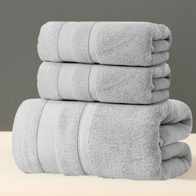 Σετ πετσετών μπάνιου και προσώπου από 100% βαμβάκι, 32‑πλέξη ύφανση, 450 g+, σετ δώρου