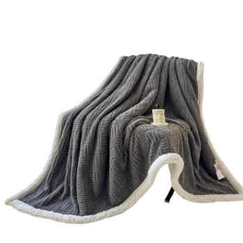 Ćebe s waffle jacquardom, dvostrano fleece, poliester, ispod 300 g, moderan stil, zima, deka od niti