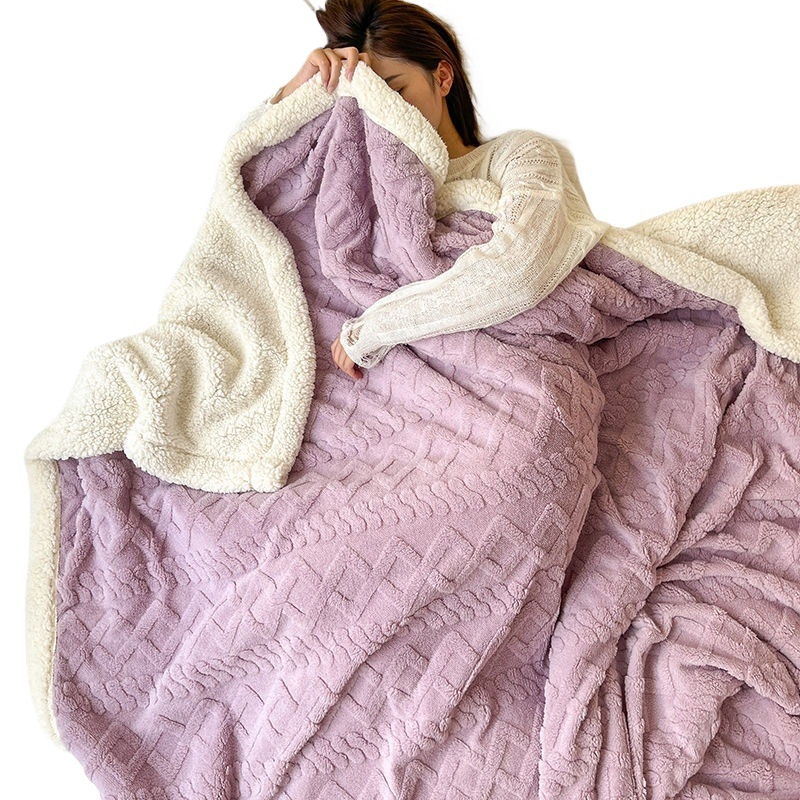 Dvoslojna deka od flanele i poliestera, za kauč i ured, jednobojna, za sve sezone