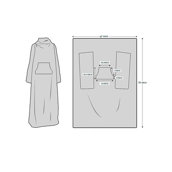 Deka s rukavima i velikim džepom - 100% poliester, 260 g/m², koralni flis, zimi za uporabu