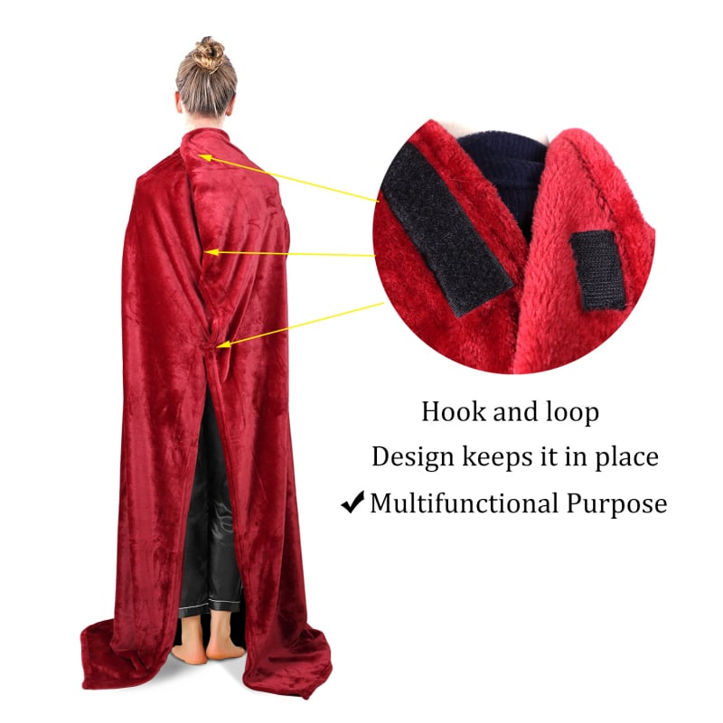 Deka s rukavima i velikim džepom - 100% poliester, 260 g/m², koralni flis, zimi za uporabu