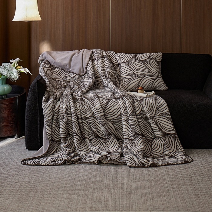 Kašmirski pleteni pokrivač s cvjetnim uzorkom, lagani luksuz, proljeće i jesen, 230 g