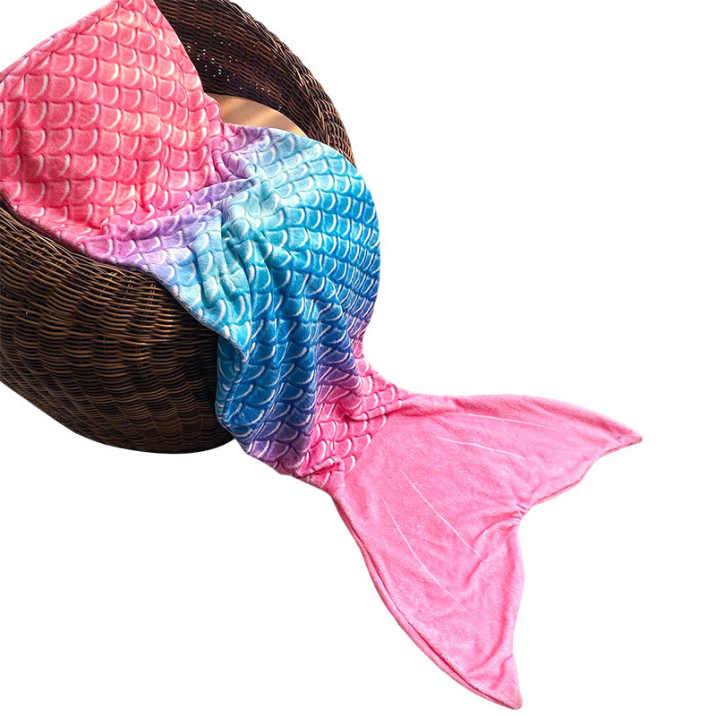 Dječja vreća za spavanje s repom morske sirene, Mu yan, Farley velvet, flanel deka, 300–500 g, crtani stil