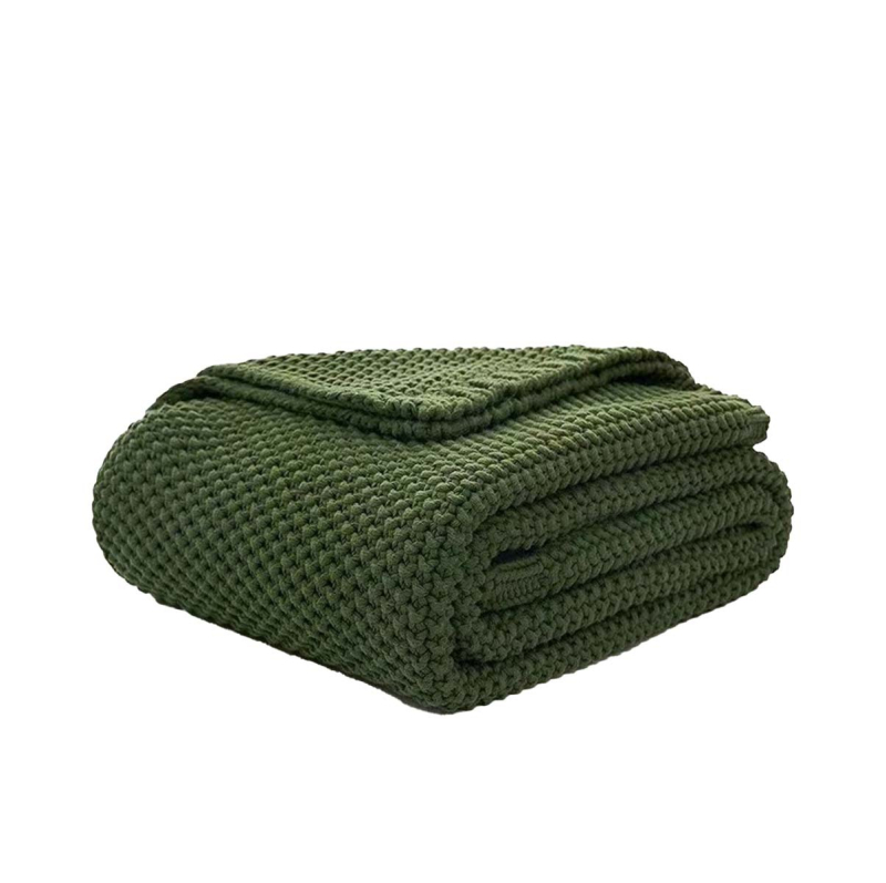 Pletena akrilna deka, skandinavskog stila, 890–950 g, za proljeće i jesen, jednosbojni uzorak