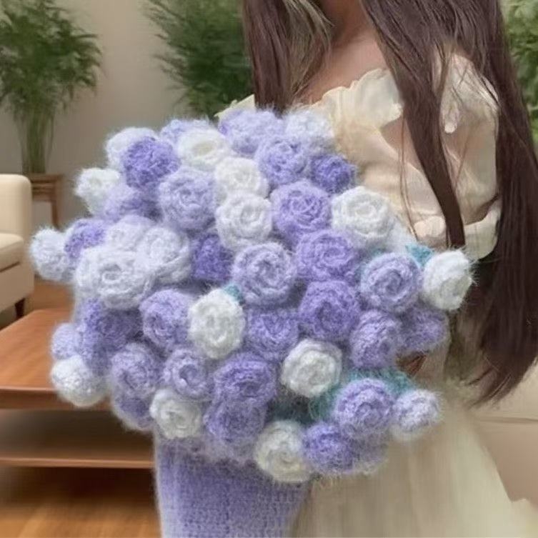 Käsitsi kootud tekke komplekt rooside buketiga – puuvill, kaal alla 300 g, triibuline muster, kaasaegne stiil, sobib kevadeks ja sügiseks