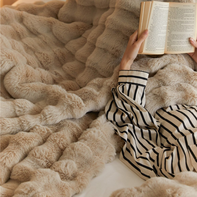 Raschel pléd, 100% poliészter, Tél, 300-500 g, Testreszabható, otthon, hálószoba és irodai kanapé számára