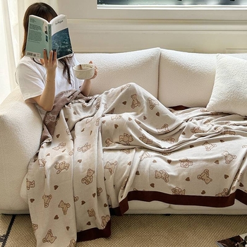 Kétoldalas géz pléd bambusz-pamut keverékből, bambuszrost, hűsítő érzet nyárra, otthoni ágynemű