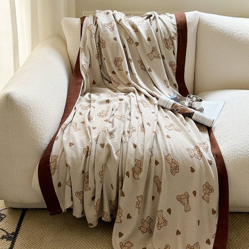 Kétoldalas géz pléd bambusz-pamut keverékből, bambuszrost, hűsítő érzet nyárra, otthoni ágynemű