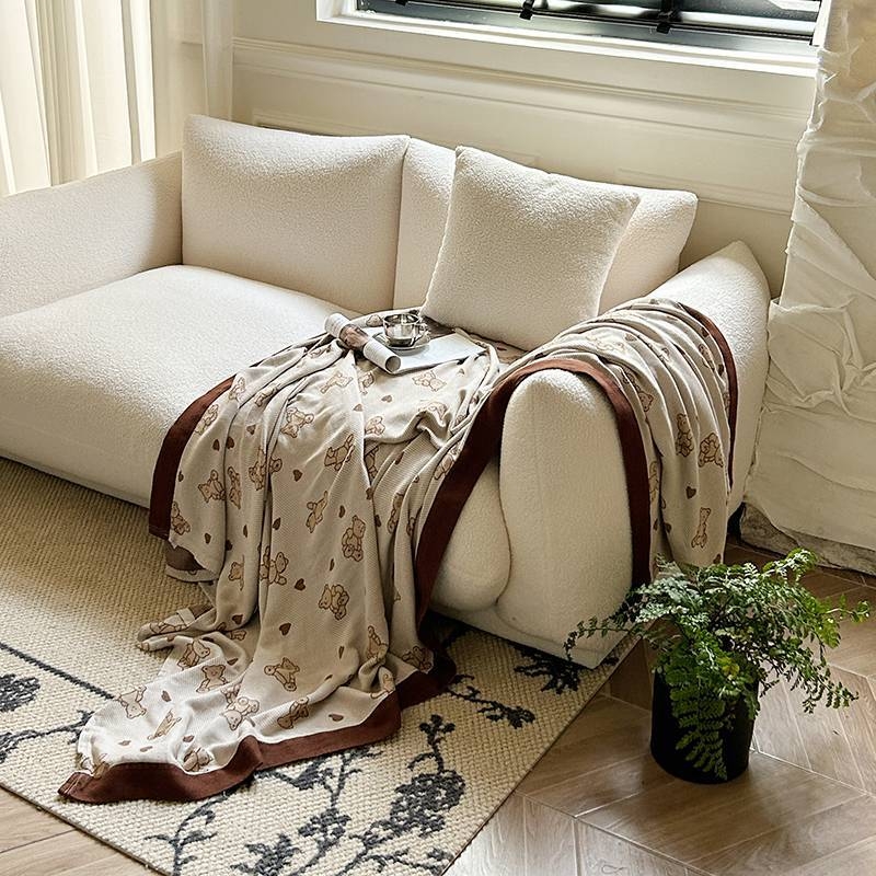 Kétoldalas géz pléd bambusz-pamut keverékből, bambuszrost, hűsítő érzet nyárra, otthoni ágynemű