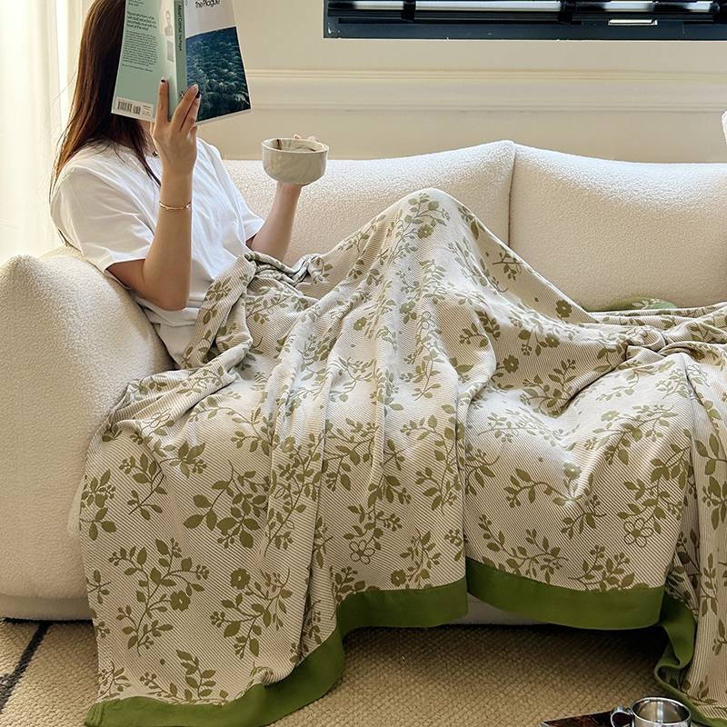 Kétoldalas géz pléd bambusz-pamut keverékből, bambuszrost, hűsítő érzet nyárra, otthoni ágynemű