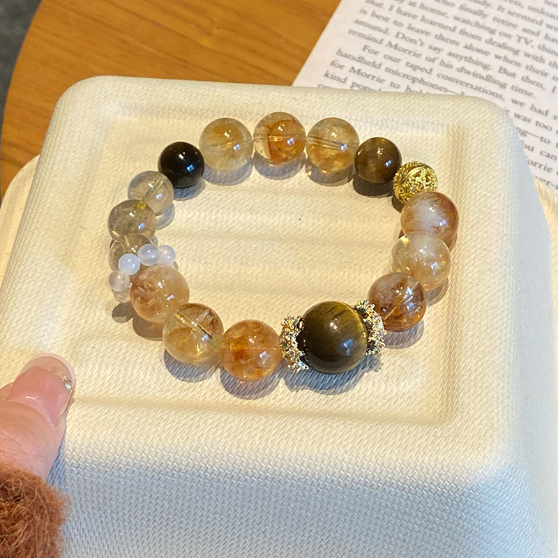 Kézre készített karkötő - Vegyes anyagok, Kézzel készített, Női stílus, Személyiségi trend, Duobao kristály és torony kristály