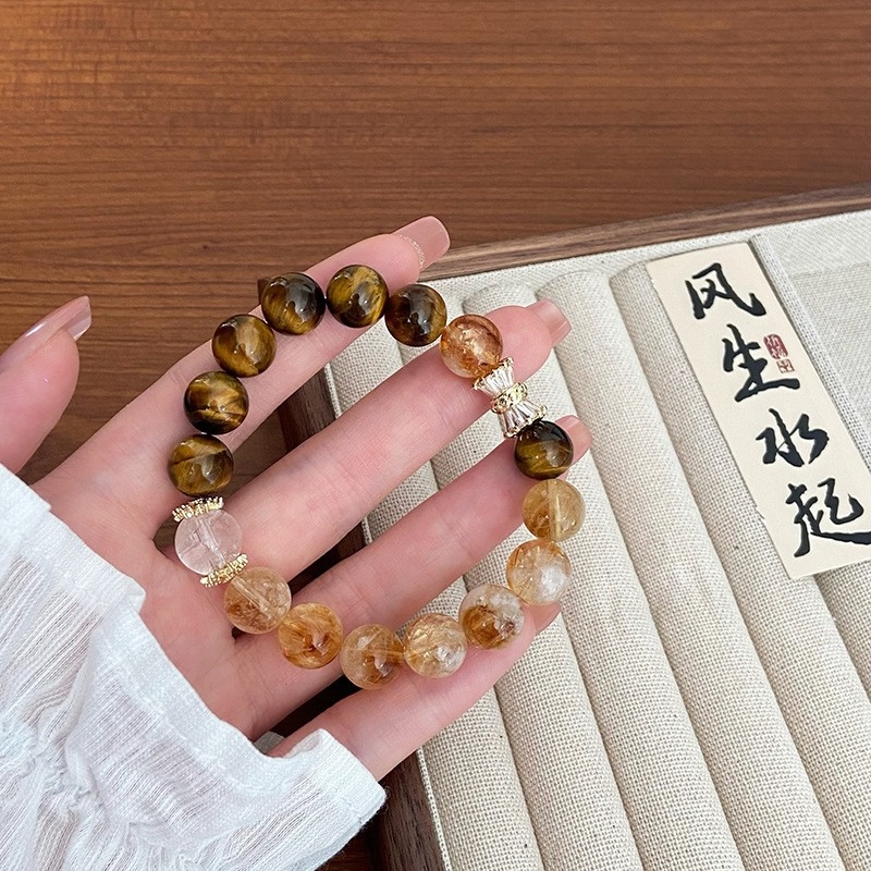 Kézre készített karkötő - Vegyes anyagok, Kézzel készített, Női stílus, Személyiségi trend, Duobao kristály és torony kristály