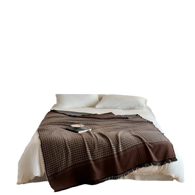 Pamukova deka s resicama za kauč, lagani luksuzni stil, 800–999 g, prikladna za sve sezone