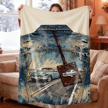 Дигитално принтирана фланелена завивка с мотиви растения и цветя, полиестер, за всички сезони, персонализирана