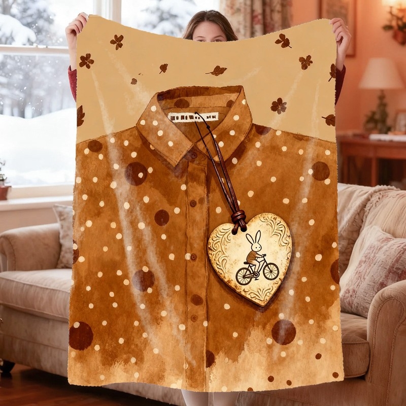 Дигитално принтирана фланелена завивка с мотиви растения и цветя, полиестер, за всички сезони, персонализирана