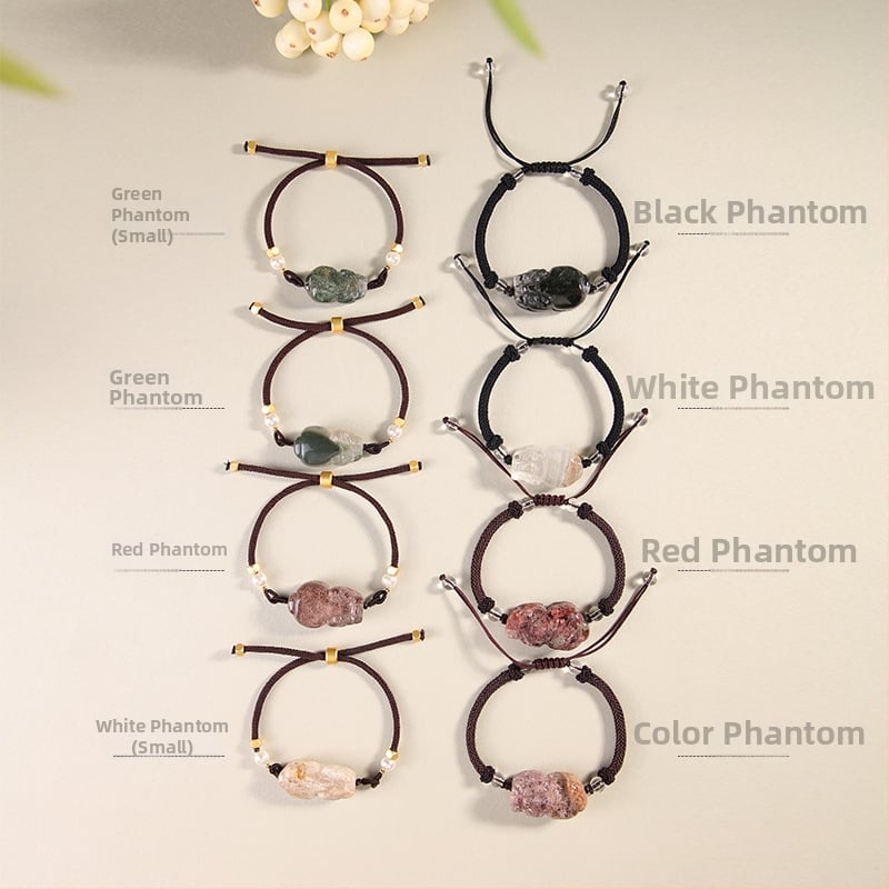 Brățară cu cristal fantomă, șnur elastic, ambalaj individual, lansare vară 2023