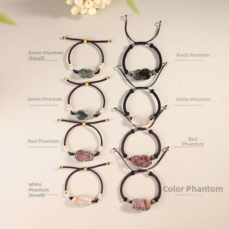 Brățară cu cristal fantomă, șnur elastic, ambalaj individual, lansare vară 2023