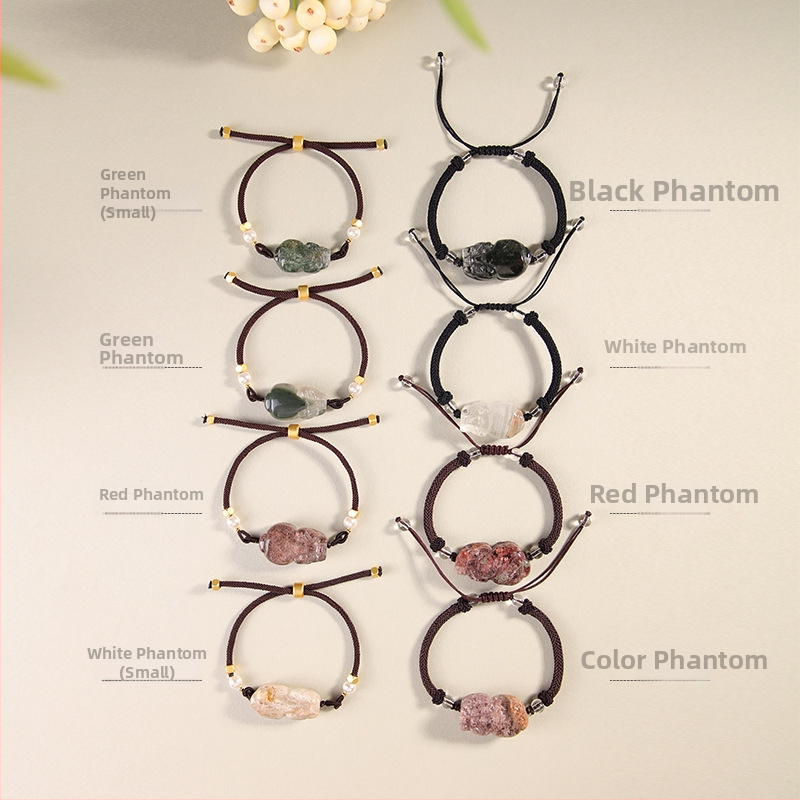 Brățară cu cristal fantomă, șnur elastic, ambalaj individual, lansare vară 2023