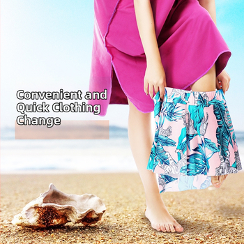 Μπουρνούζι με κουκούλα από μικροϊνες, απορροφητικό και γρήγορο στέγνωμα, πετσέτα-πονχό παραλίας, 90% πολυεστέρας, 10% νάιλον, 150D, Διαθέσιμη παραμετροποίηση, Βάρος 0,4 kg