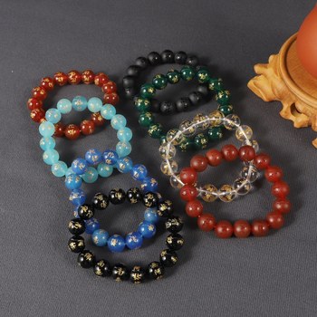 Агатова гривна с гравиран надпис Namo Amitabha Buddha, унисекс, етно стил