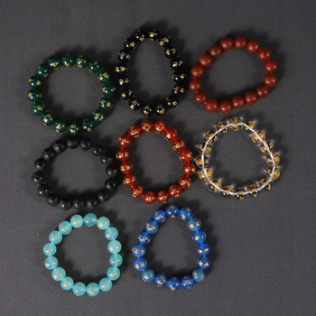 Агатова гривна с гравиран надпис Namo Amitabha Buddha, унисекс, етно стил