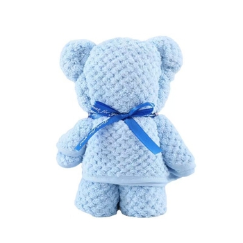 Mu nian Mackó alakú törölköző korall velúrból, puha és nedvszívó arctörölköző, 80–100 g, szegélyezett és jacquard szövésű