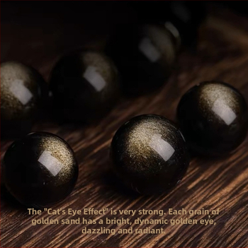 Xinghong гривна от естествен обсидиан – унисекс бижу за ръка, полирана