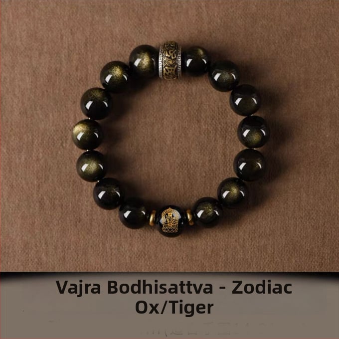 Xinghong гривна от естествен обсидиан – унисекс бижу за ръка, полирана